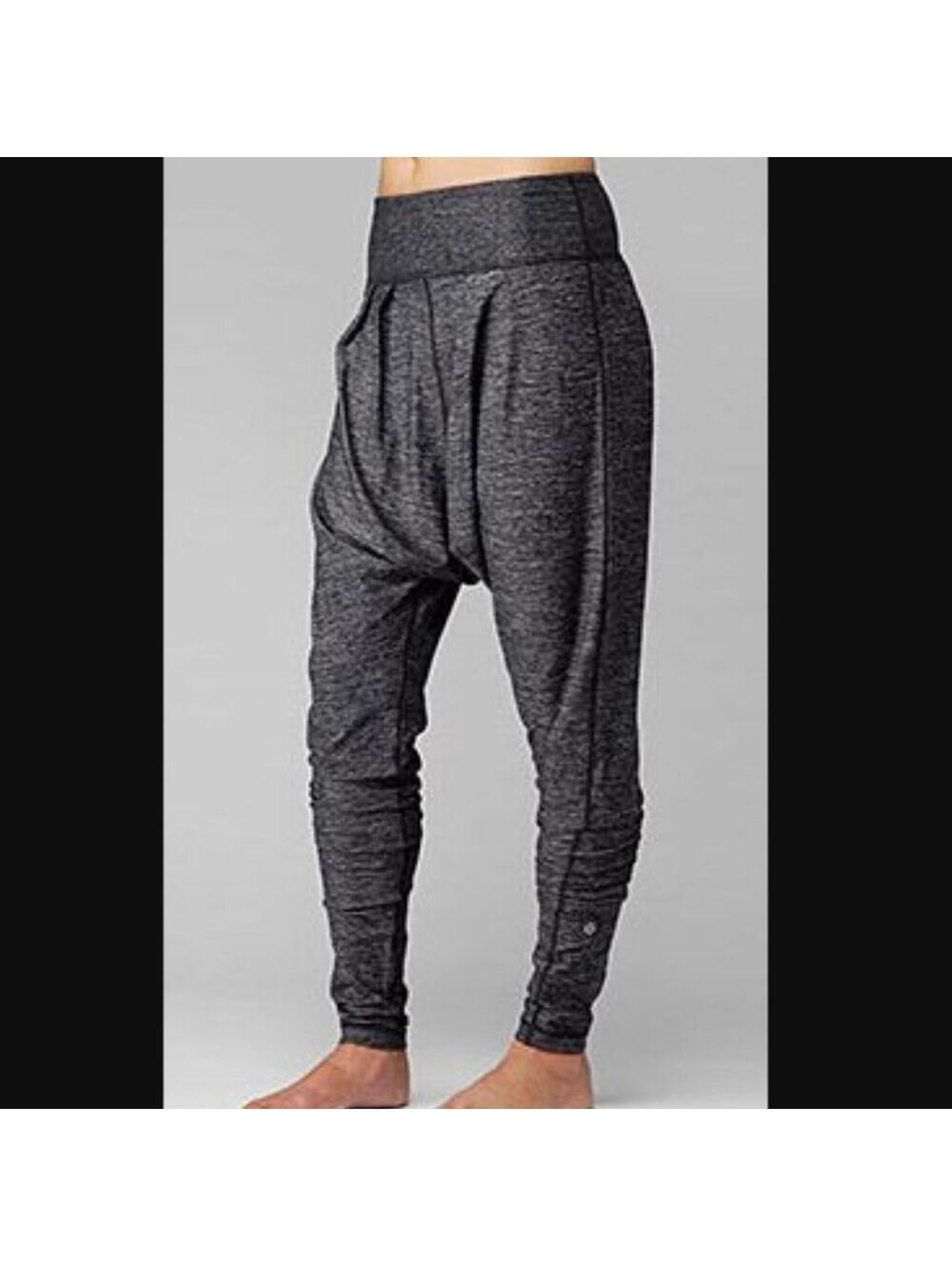 Lululemon Vintage Happy Hatha Harem Pants Drop Crotch Deep Coal Gray Women's 6